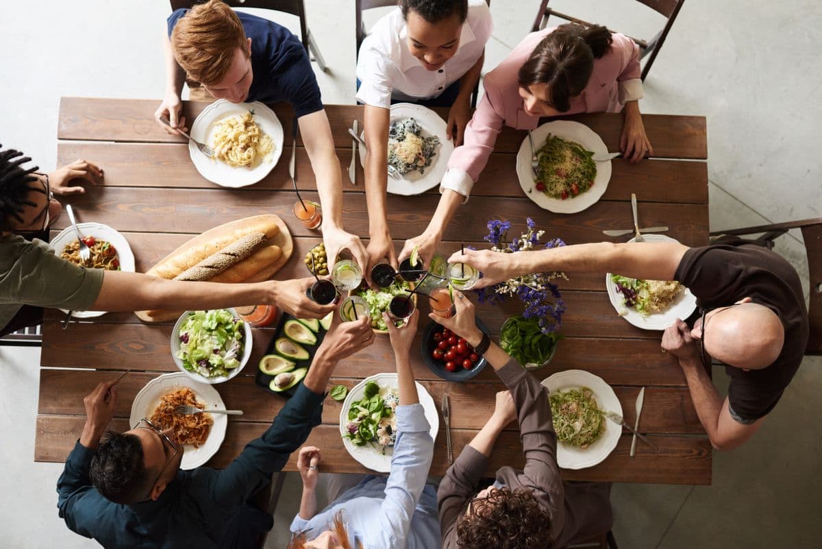 A long table on the terrace